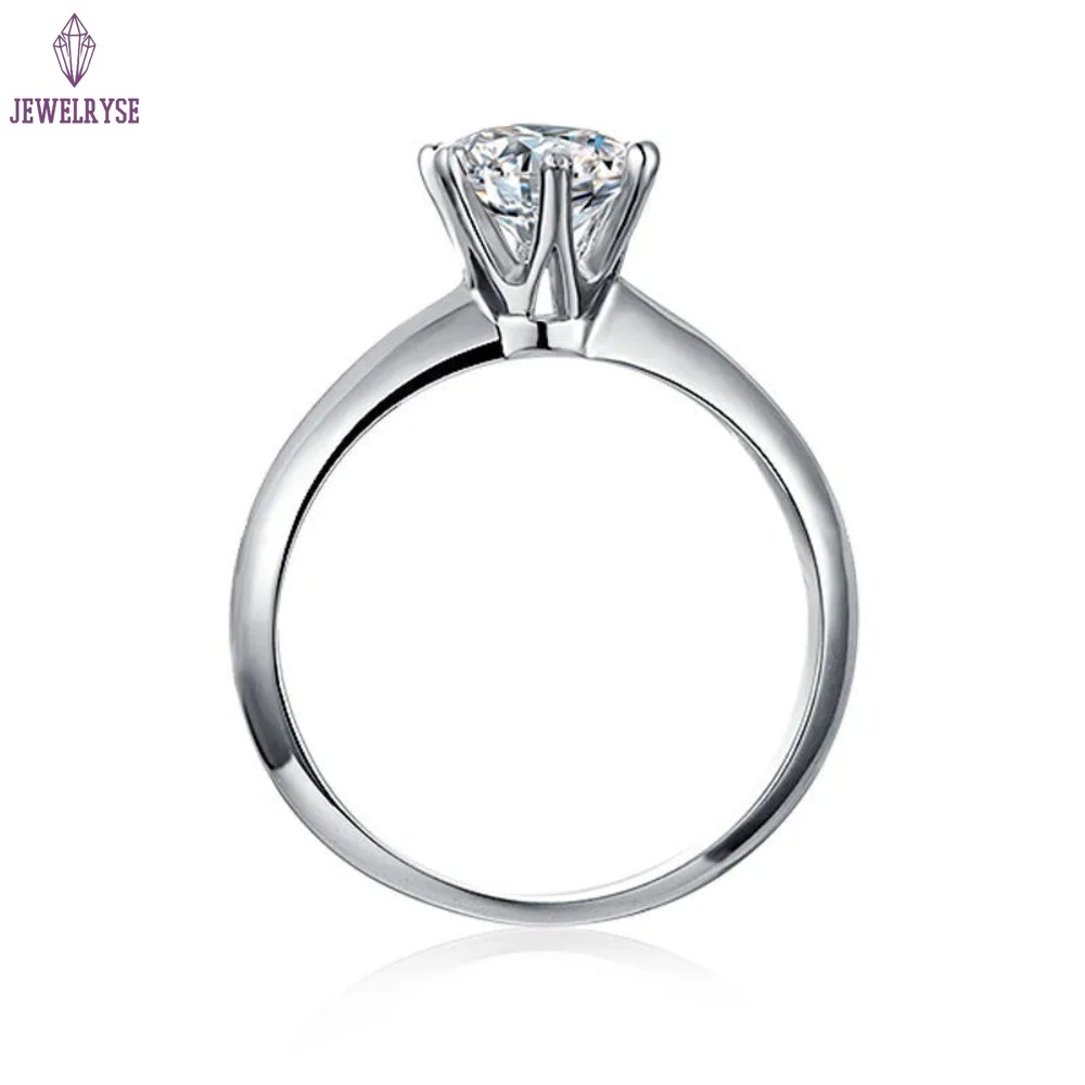 Designer Ring For Women 925 Sterling Silver Plated Gold 0.5-5CT Moissanite Ring Classic Six Claw Diamond Ring Girls Wedding Engagement Jewelry Woman C