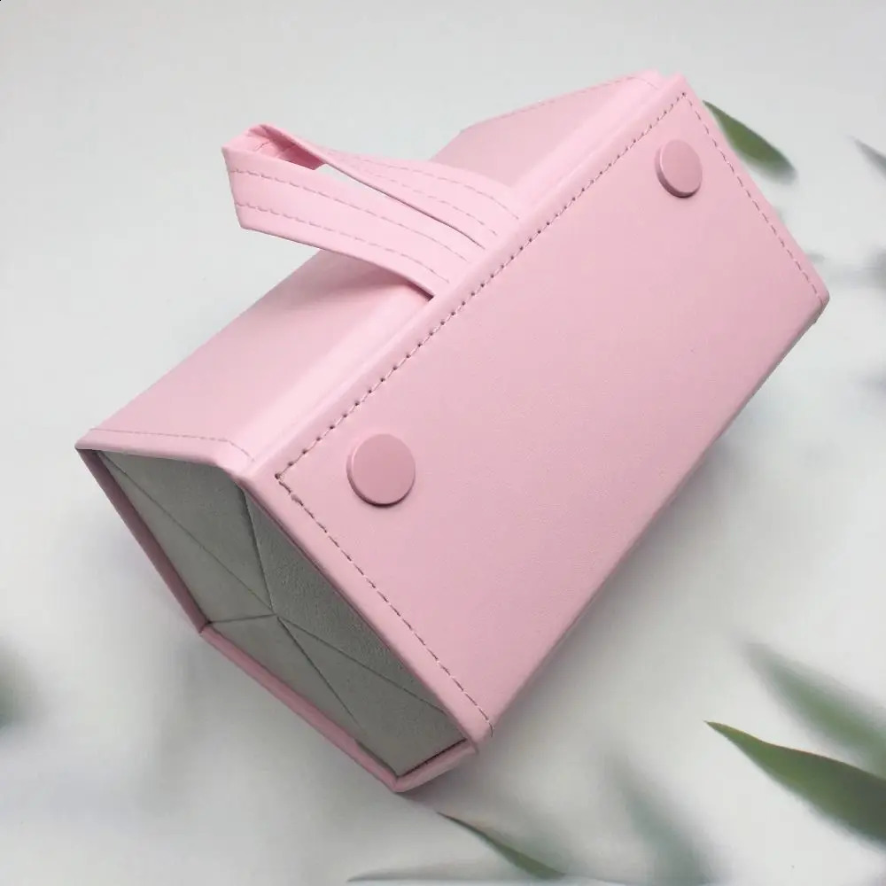 Simple folding 5-slot glasses case glasses holder PU sunglasses case jewelry manager snap button sunglasses display box travel 250420