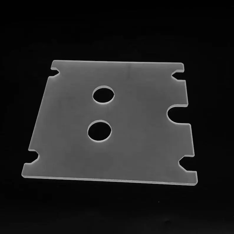 High Temperature Resistant CNC Machining Translucent Frosted Fused Silica Quartz Glass Plate