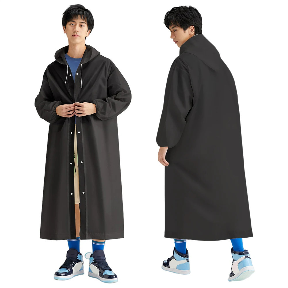 Adult Raincoat Hooded One-piece Long Raincoat Reusable Poncho Outdoor Rainwear For Women And Men Transparent Waterproof Poncho 250421