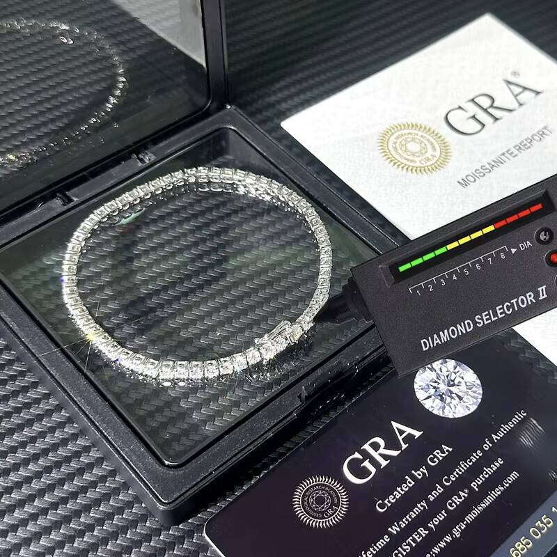 Ready to Ship 2mm 3mm 4mm 5mm 6.5mm GRA Certified VVS Moissanite Women's Tennis Bracelet Sterling Sier