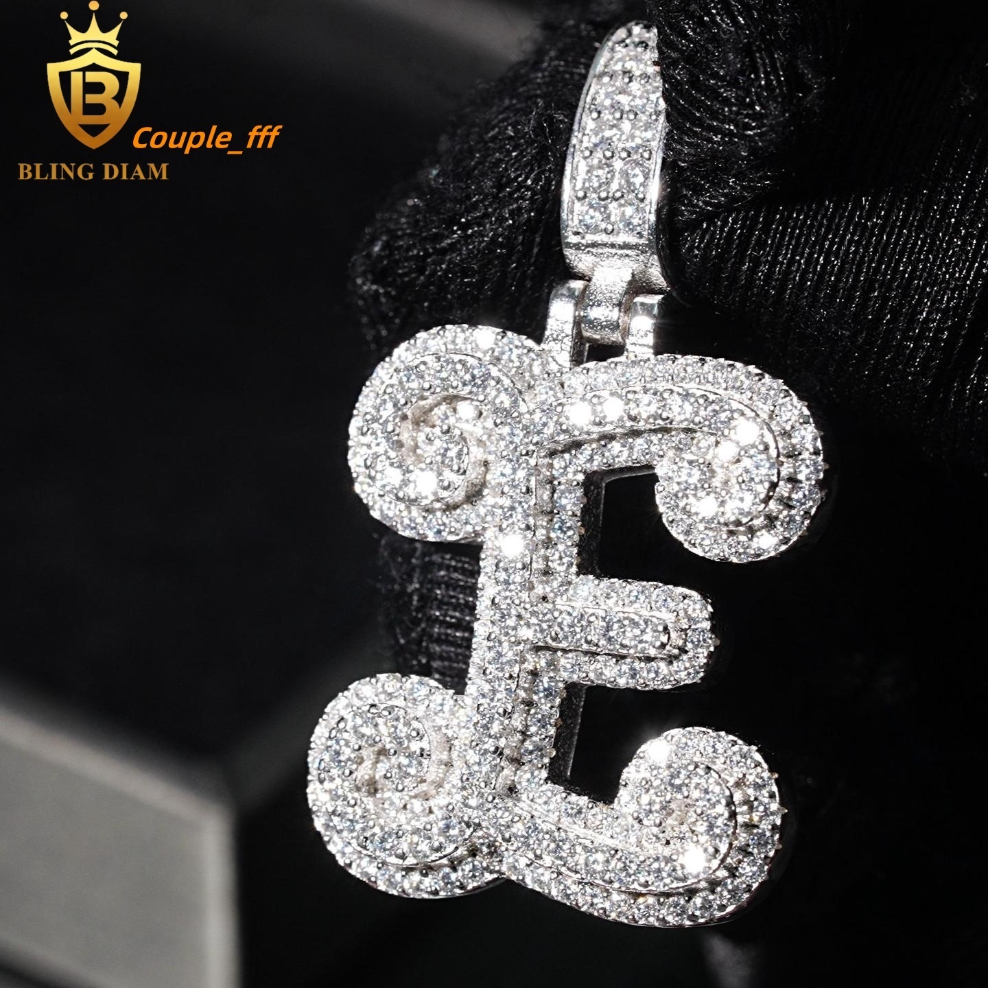 Factory Low Price Hip Hop Jewelry 925 Silver VVS Moissanite E Letter Iced Out Diamond Custom Pendant