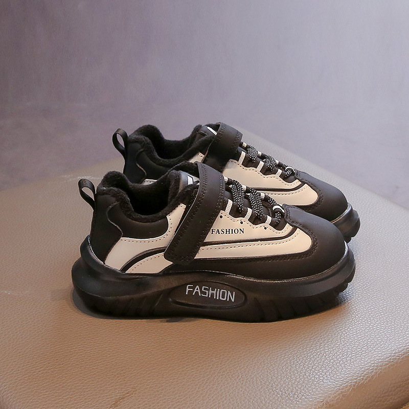 Children's fashionable warm casual children's velvet sports autumn winter versatile white shoes for boys Free shipping XJ260303