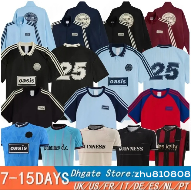 2025 Oasis Tour Jacquard Football Jersey Shirts Kit 25 26 Fontaines Dc Home Away Third Bohemians BLACK GUINNESS Soccer Jerseys 135th Anniversary Oasiss Live888666