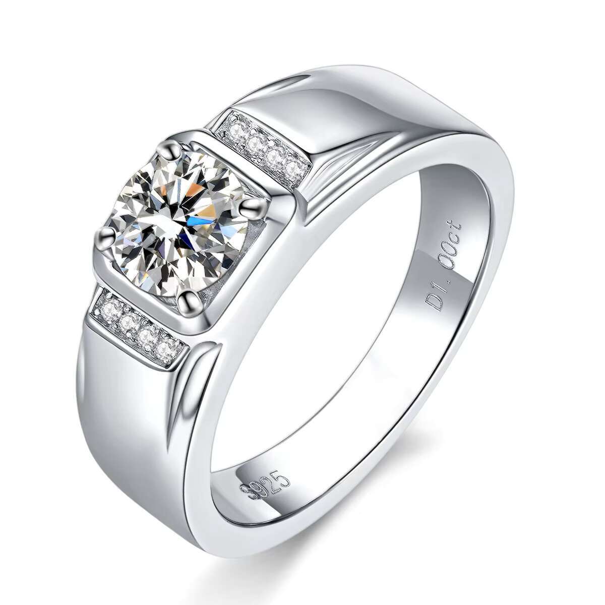 VVS Wedding Diamond Engagement Men Moissanite Ring
