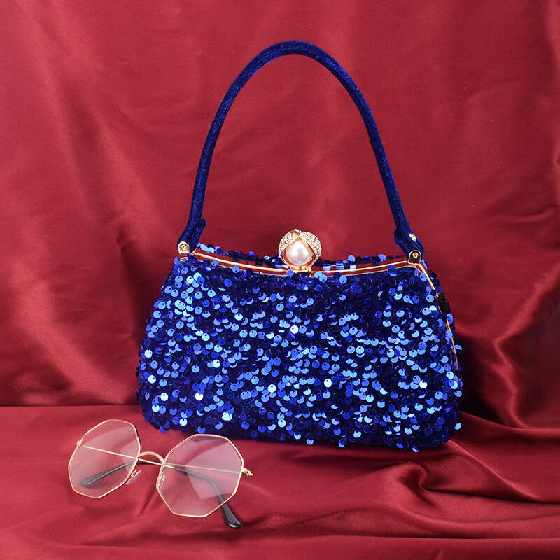 New Sequin Dinner Women's Handheld Diamond Set Dress Solid Color Shoulder Bag