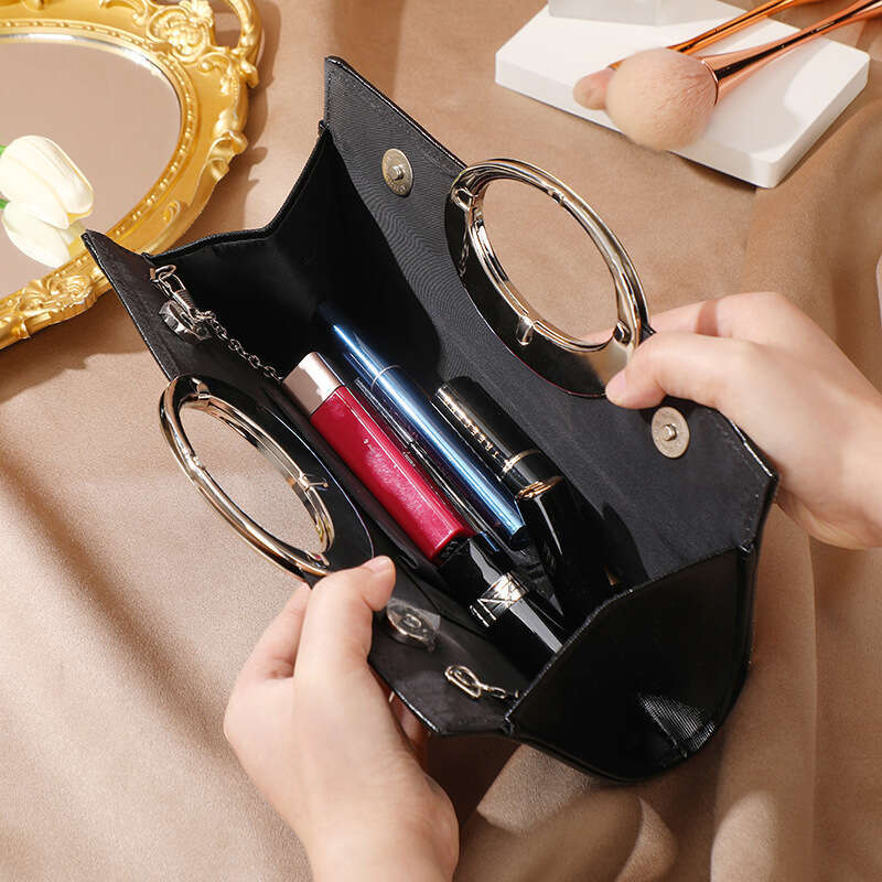 Big Round Ring Handheld With Advanced Texture And Diamond Embedding, Sparkling Bride Dinner Bag, Party Fashion Small Square Bag