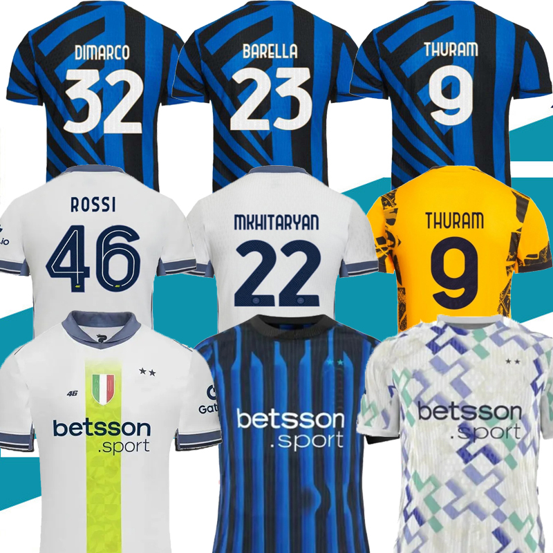 25 26 BASTONI DIMARCO Inter away soccer jersey ROSSI BARELLA INTERS THURAM MILANS LAUTARO ANNIVERSARY PAVARD 2025 2026 FRATTESI VR46 Special shirt Men kit Kids