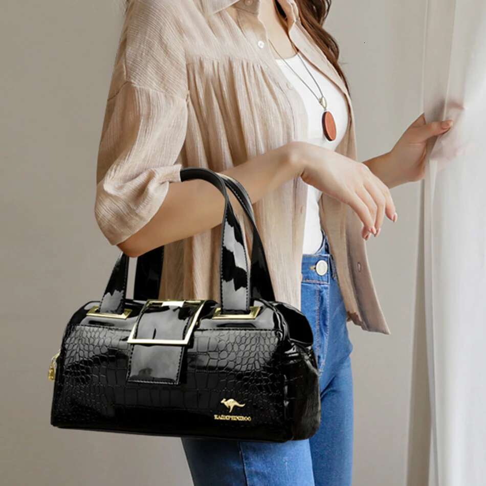 Genuine Fashion High Quality Designer Layers Bags For Women Purses And Tote Bag Crocodile Pattern Leather Bag
