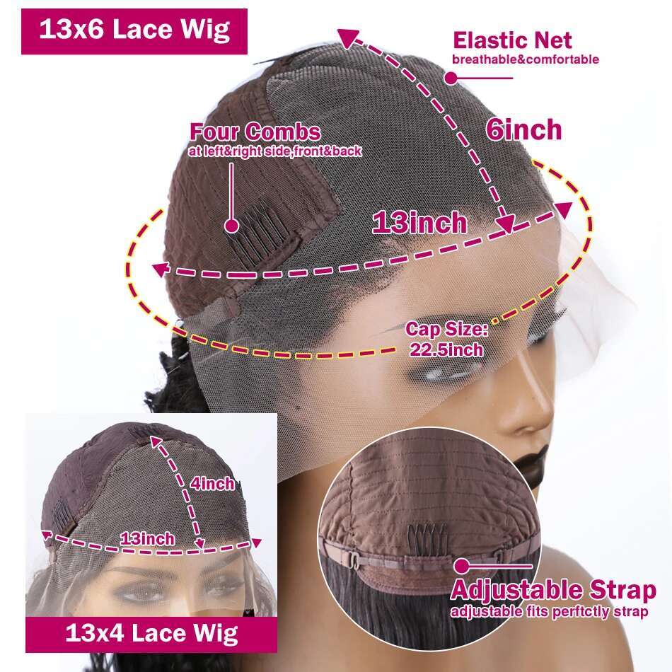 Loose 13X6 Front Human Hair 30 40 Inches Brazilian Water Deep Wave 13X4 HD Lace Frontal Wig Curly Wigs For Women
