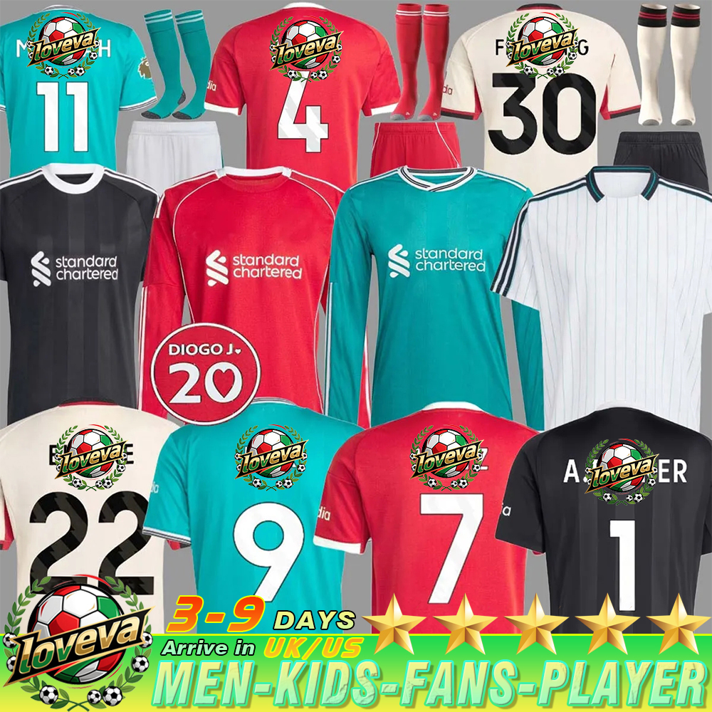 25 26 MAC ALLISTER soccer jerseys DIOGO JOTA EkitikE 2025 2026 football shirts RIO SZOBOSZLAI A.BECKER FRIMPONG Wirtz Kerkez men kids kit uniforms SALAH ISAK