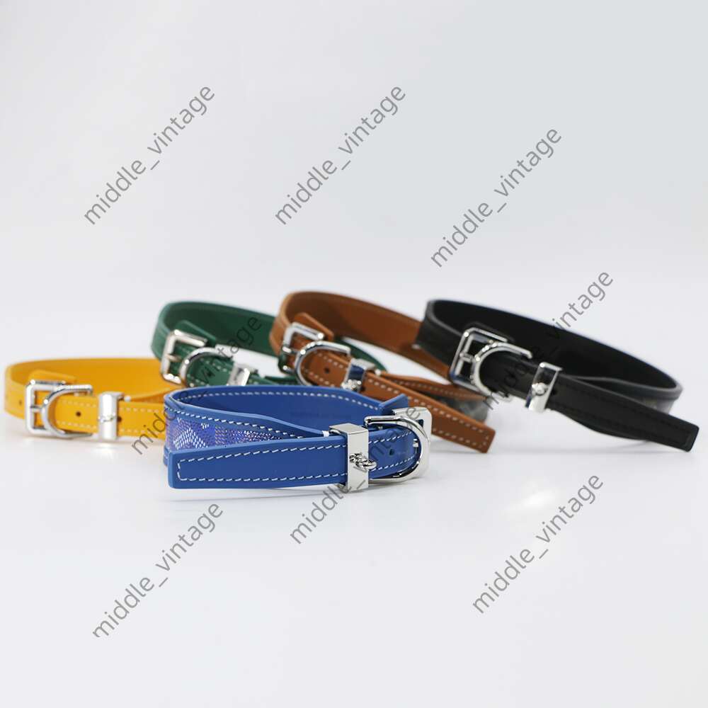 Designer Leash Style Durable Adjustable Leather With Classic Plaid Pattern For Small Medium Customize Pet Collars Dog Chain Schnauzer Collar Set Tract