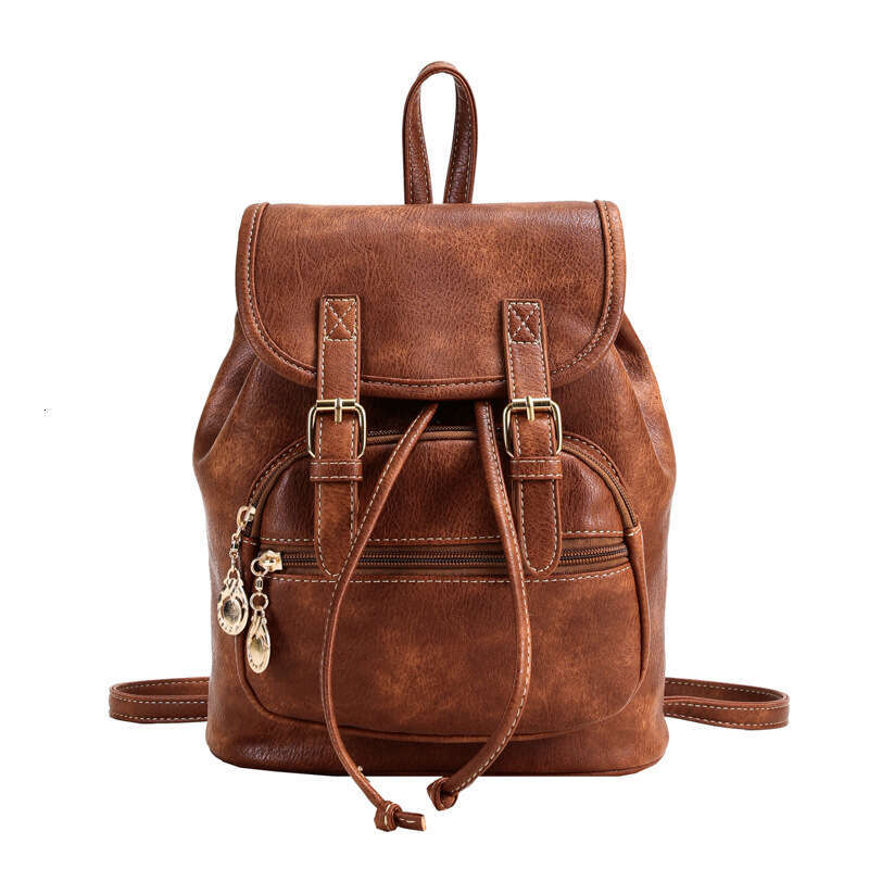 Shoulder women's new versatile small backpack, mini drawstring bucket bag, large capacity travel backpack