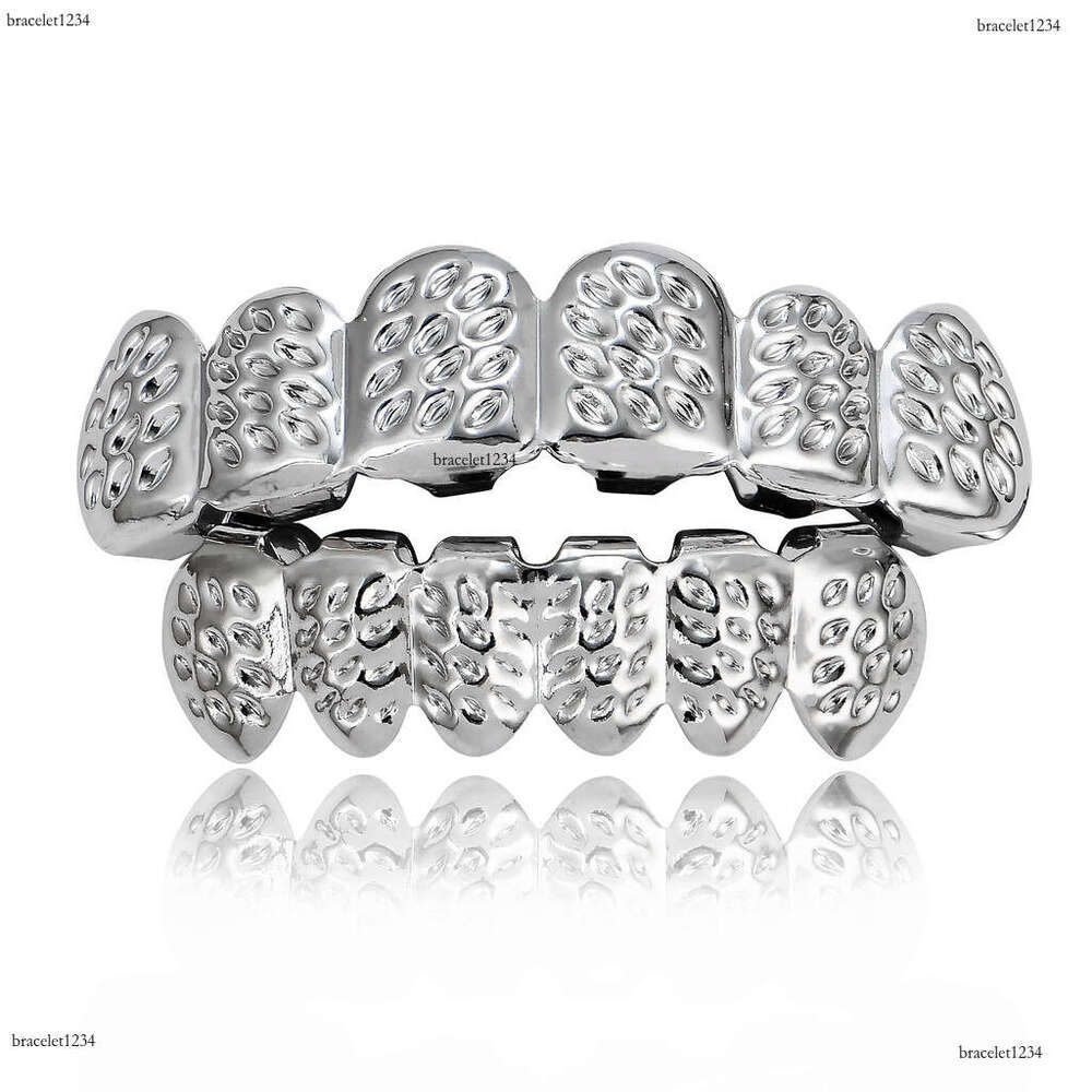 Deluxe hip hop sterling silver carvings, braces, Halloween costumes, men and women Free delivery