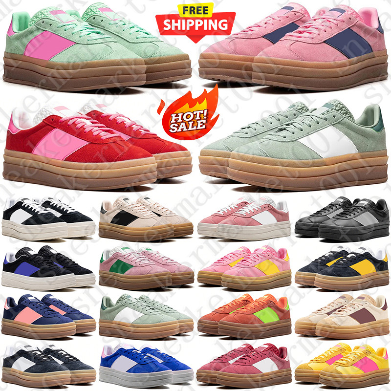 Free Shipping Designer Gazells Bold platform sneakers Shoes chaussure for mens womens Pink Glow women trainers scarpe Plate-forme casual luxury discount