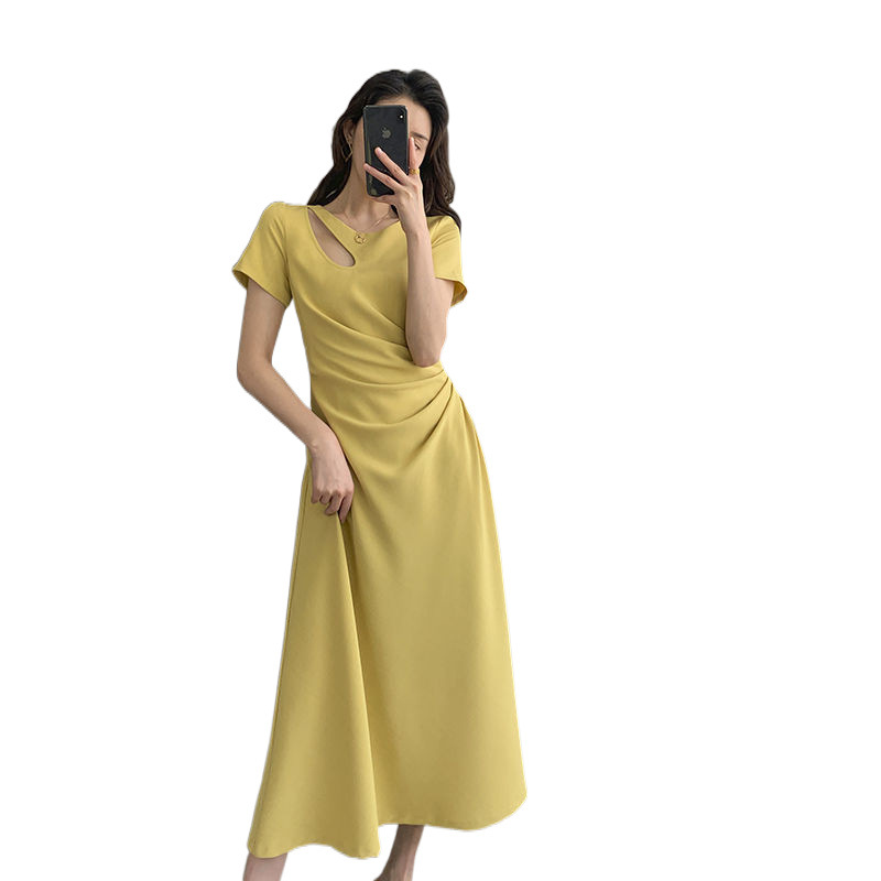 T4230 Top quality gentle style cotton and linen all-match skirt women's spring and summer Zen style women's clothing high waist irregular mi