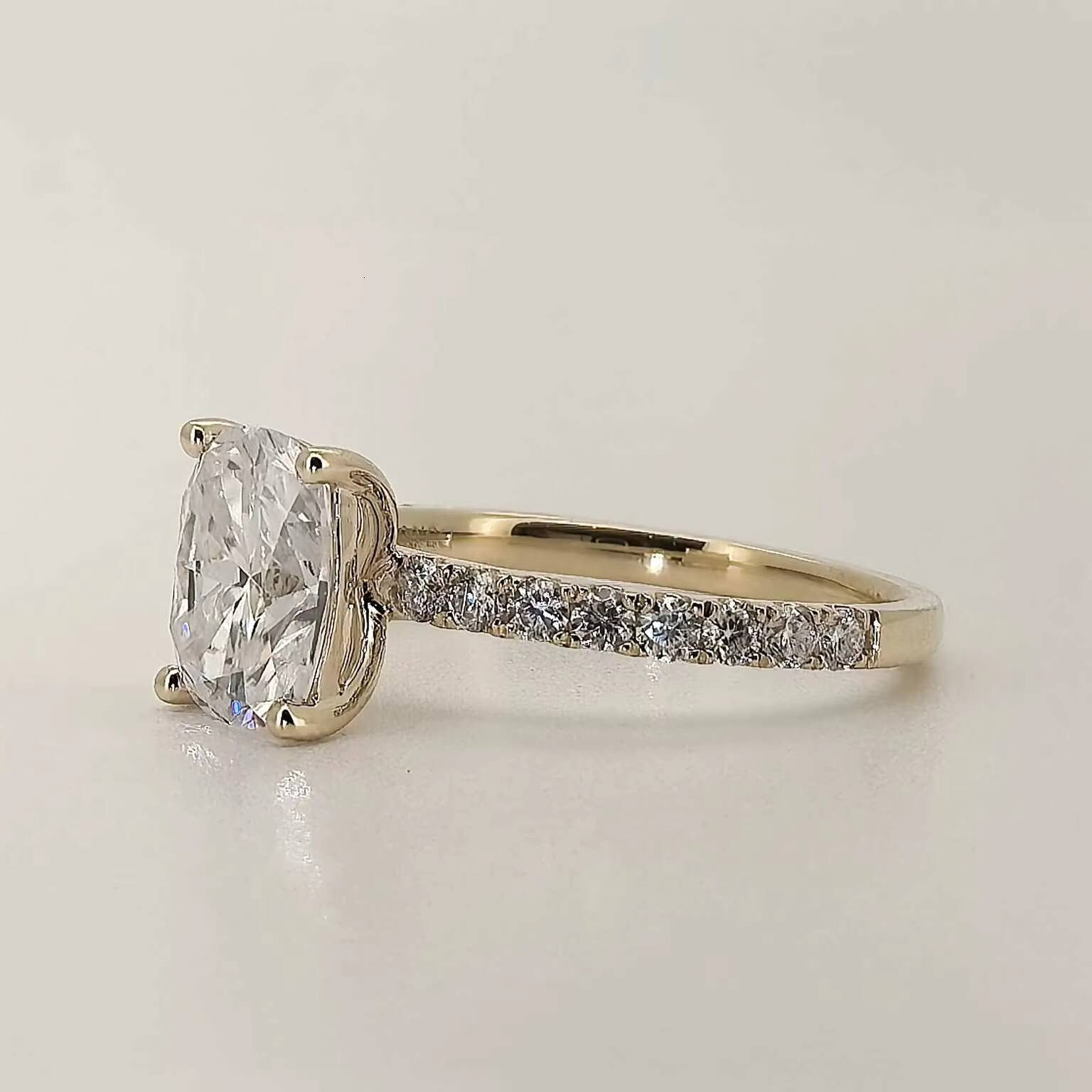 Classic S925 Moissanite Jewelry Engagement Rings Oval Cut Gold Diamond Women Luxury Wedding Rings