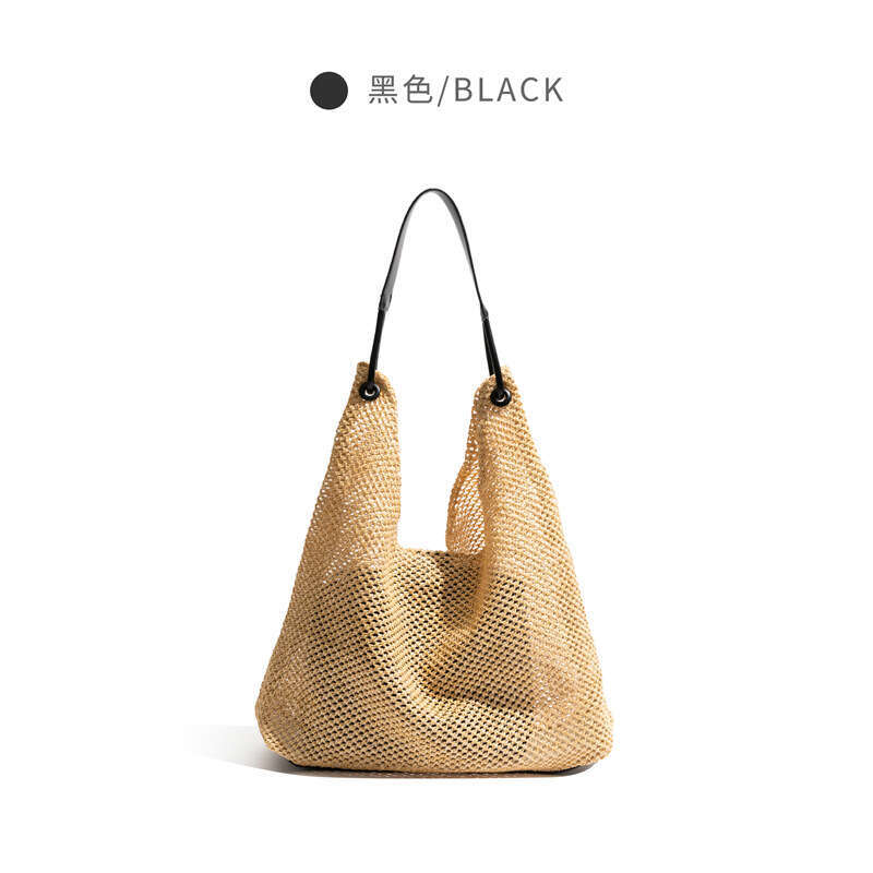 Ins Style Resort Beach Bag CKKUI Straw Simple Woven Beach Vacation Lazy Style Tote Shoulder Bag KQ