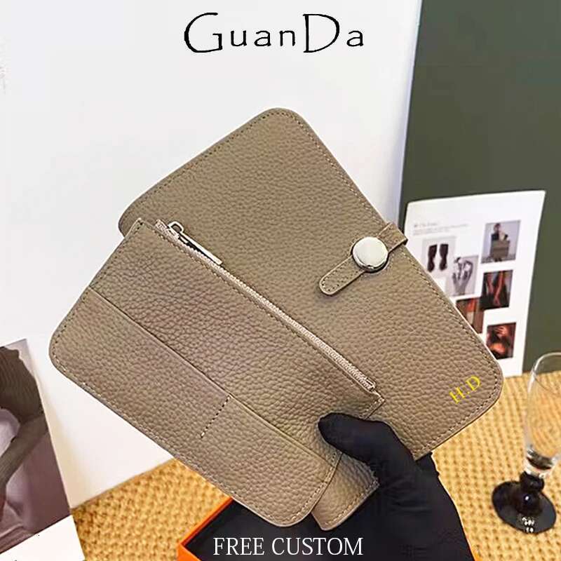 Design Woman 100% Genuine Leather Lady Card Holder Custom Letters Fashion Coin Purse Personalize Phone Wallet