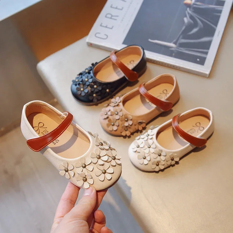 1-8Y Girls Flat Shoes Princess Mary Janes Child Patent Leather Infant Toddler Bowtie Shoes Kids Soft Sole Ballet Shoe 250423