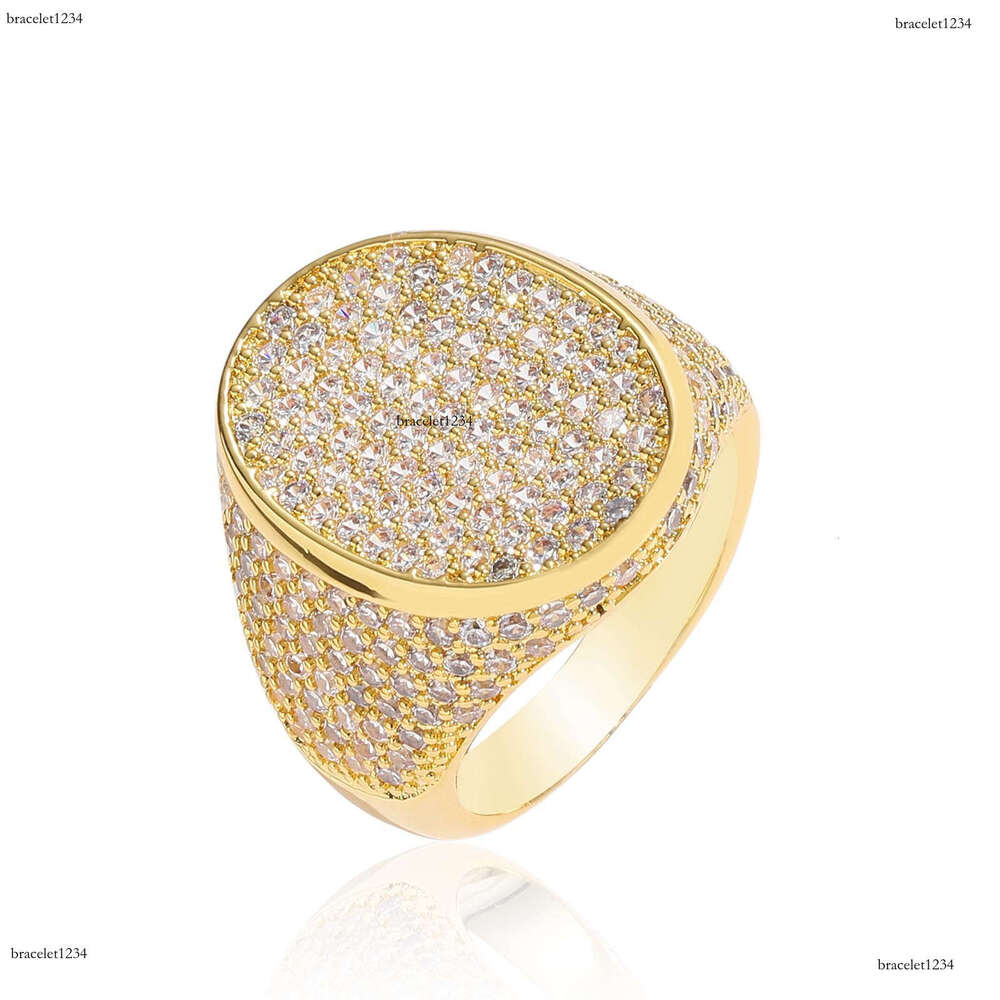 Luxury designer Oval micro-inlaid Ice out VVS Moissanite and all diamonds, Hip-hop men and women Rap diamond ring free shipping