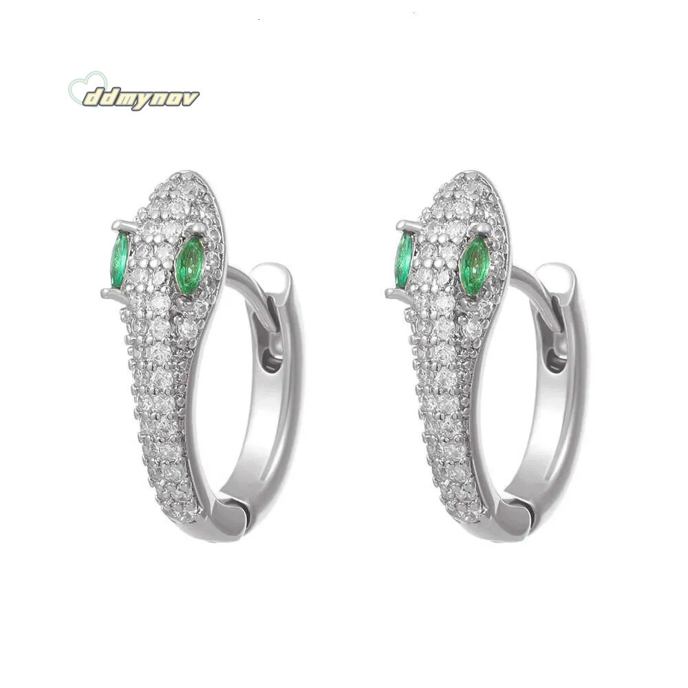 Zircon Snake-Shaped Hoop Earrings Men, Stainless Steel, Hypoallergenic, High-End Accessories for Women, Versatile and Unique Jewelry ddmynov