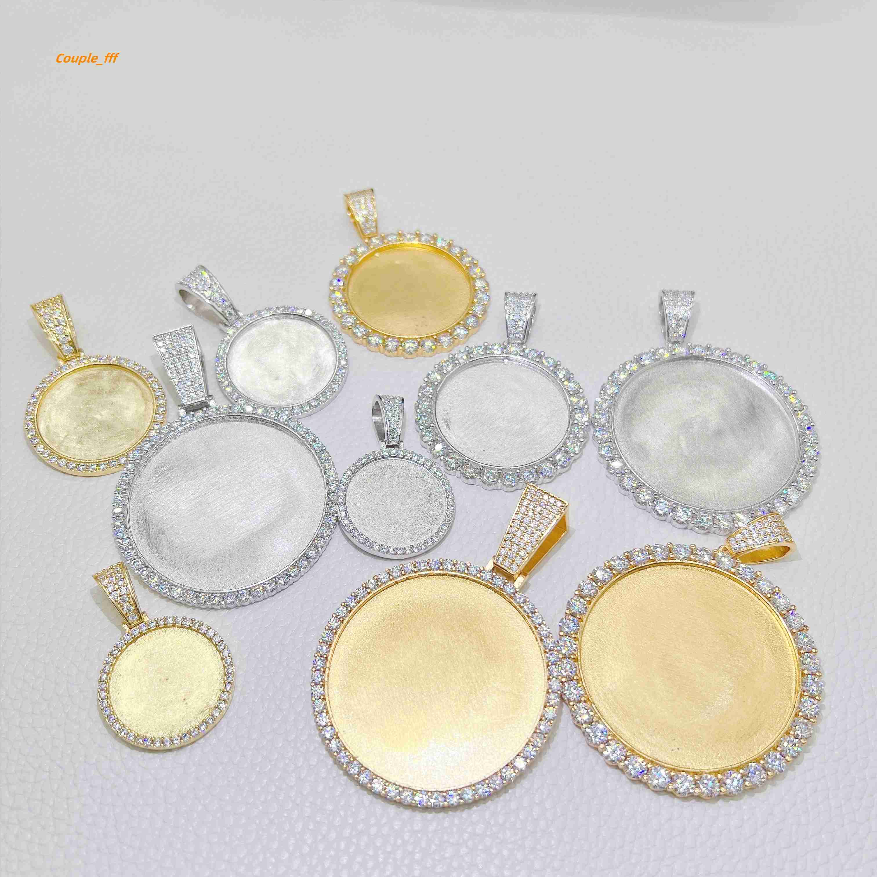 Custom Hip Hop Moissanite Jewelry 925 Sterling Silver Frame Pendant Photo Pendant Necklace