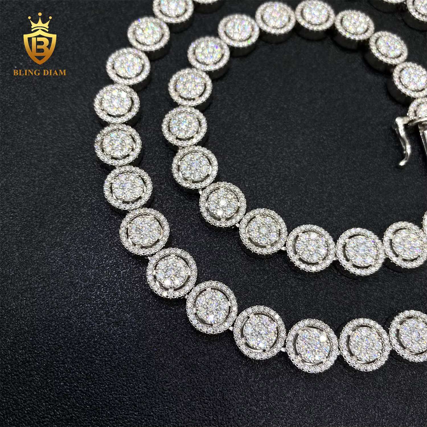 Pass Diamond Tester GRA Certificate Hip Hop 925 Sterling Silver Tennis Necklace Bracelet VVS Moissanite Tennis Chain for Women