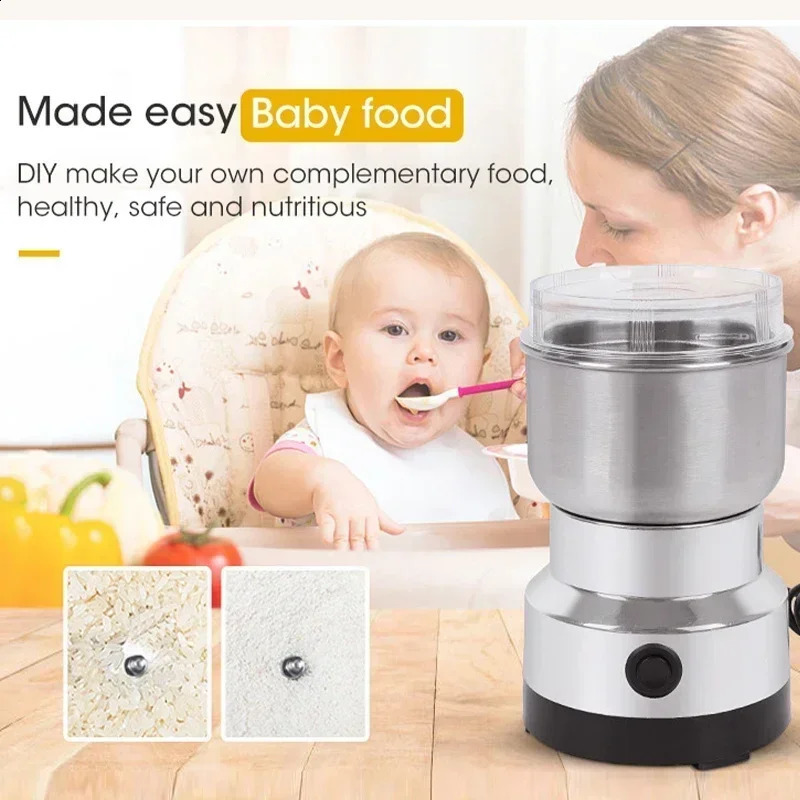 Electric Grinder Multifunctional Coffee Grinder Cereal Nuts Beans Spices Grains Grinder Machineultra-fine Baby Food Grinder 250423