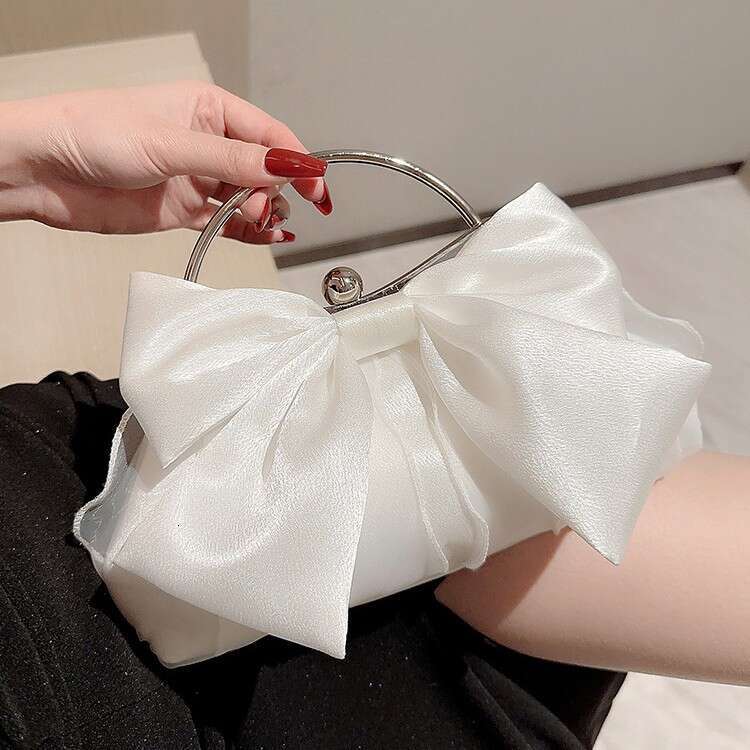 Hot Selling White Wedding Banquet Fairy Dinner Handbags, High-End Dress Bags, Chain Bags