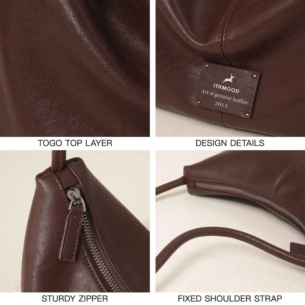 Designer Bag ITAMOOD Crescent Fall Winter New Vintage Vegetable-Tanned Leather Women's Handbag Luxurious Original Shoulder Bag