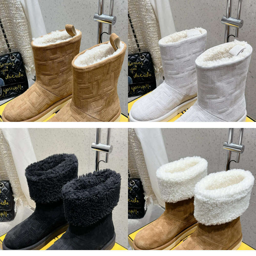 NEW Luxury Fashion Snow boot designer womens ankle Boots Suede leather winter black warm snow ski platform warm boot Winter Medium Shoes sneaker outdoor shoe