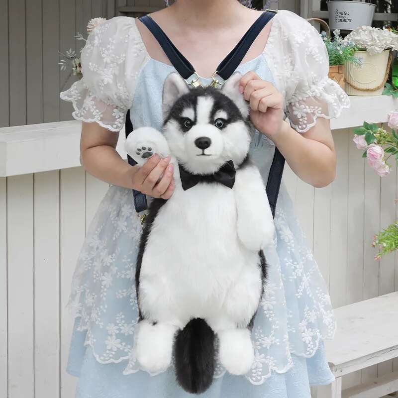 Cute Plush Lovely Husky Dog Backpack Kawaii School Bag Girls Boys Kindergarten Birthday Festival Gift