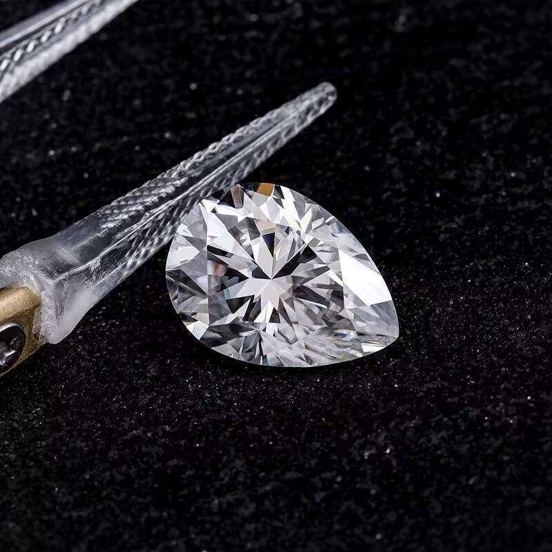 Wholesale Certified Moissanite Pear Stones VVS DEF Diamond Moissanite White Pear Moissanite Diamond test Pass for Jewelry Making