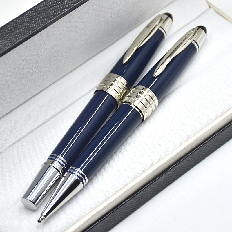 Homage John F.Kennedy Special Edition Rollerball Pen Ballpoint Pen Blue And Black Resin Office School Writing Fountain Pens With Serial Number AAA High Quality