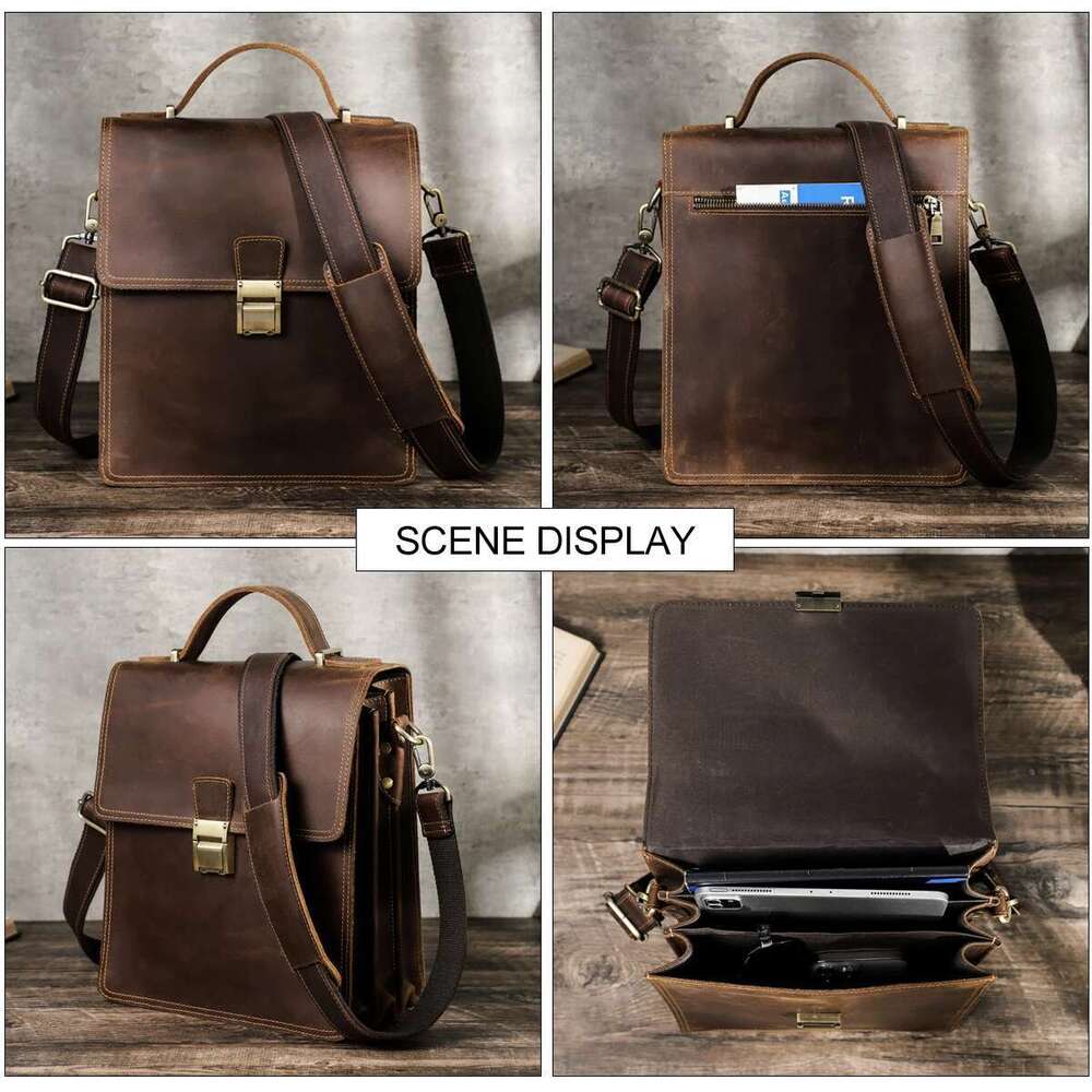 Contact Mens Shoulder Genuine Leather Messenger Bag For 11inch Ipad Password Designer Bags Crossbody Male Handbag