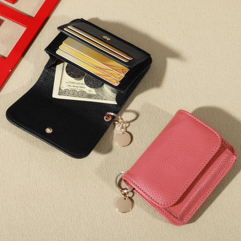 Vintage Solid Color Short Wallet Portable Bifold Coin Purse Womens Credit Card Holder R250423