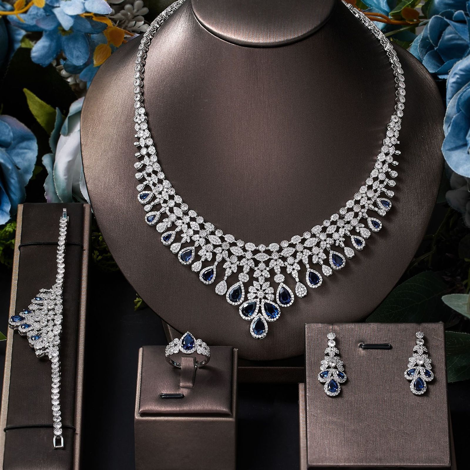 TIRIM Elegant Bridal Necklace Set Womens Cubic Zirconia Dubai Wedding Jewelry Set Bridal Accessories Party Jewelry 240906