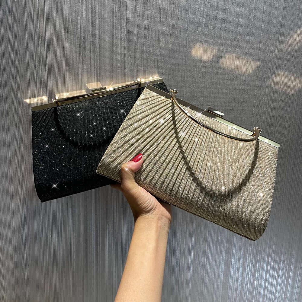 New Folded Shiny Evening Handbag, Mobile Phone Women's Banquet Qipao Dress Bag, KTV Princess Bag
