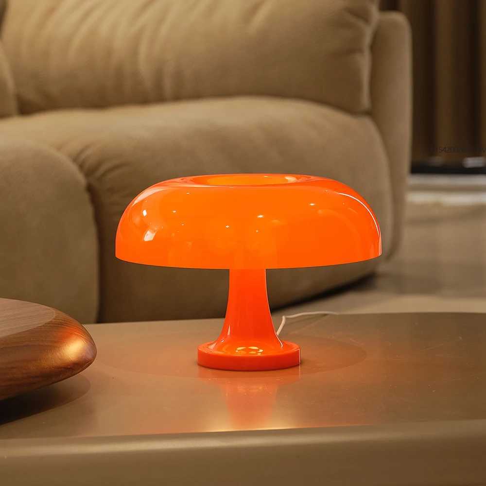 Mushroom table lamp minimalist modern bedroom bedside lamp Danish designer orange decorative table lamp Z250618