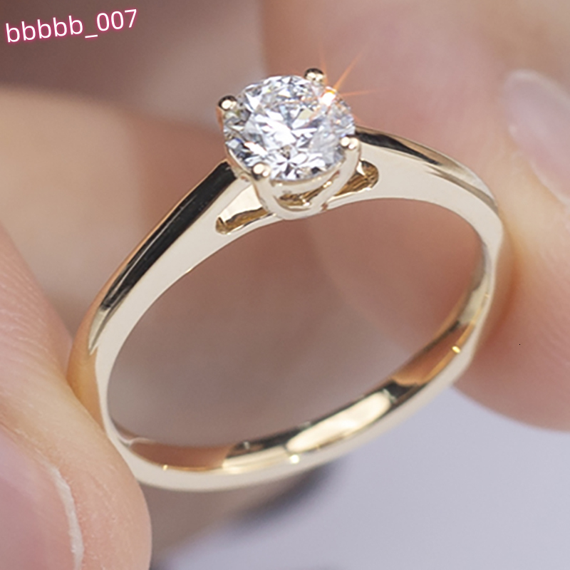 18k Yellow Gold Diamond Wedding Ring 0.5ct Carat Solitaire Diamond Ring Lab Grown Diamond Jewelry Rings