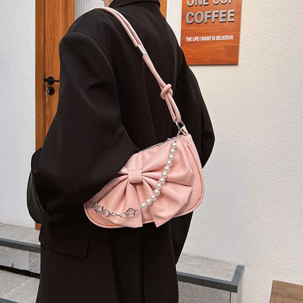 2024 Bow Shoulder Bag Trendy Casual Underarm Bag Large Capacity Business Womens Bag SexyXJ250508