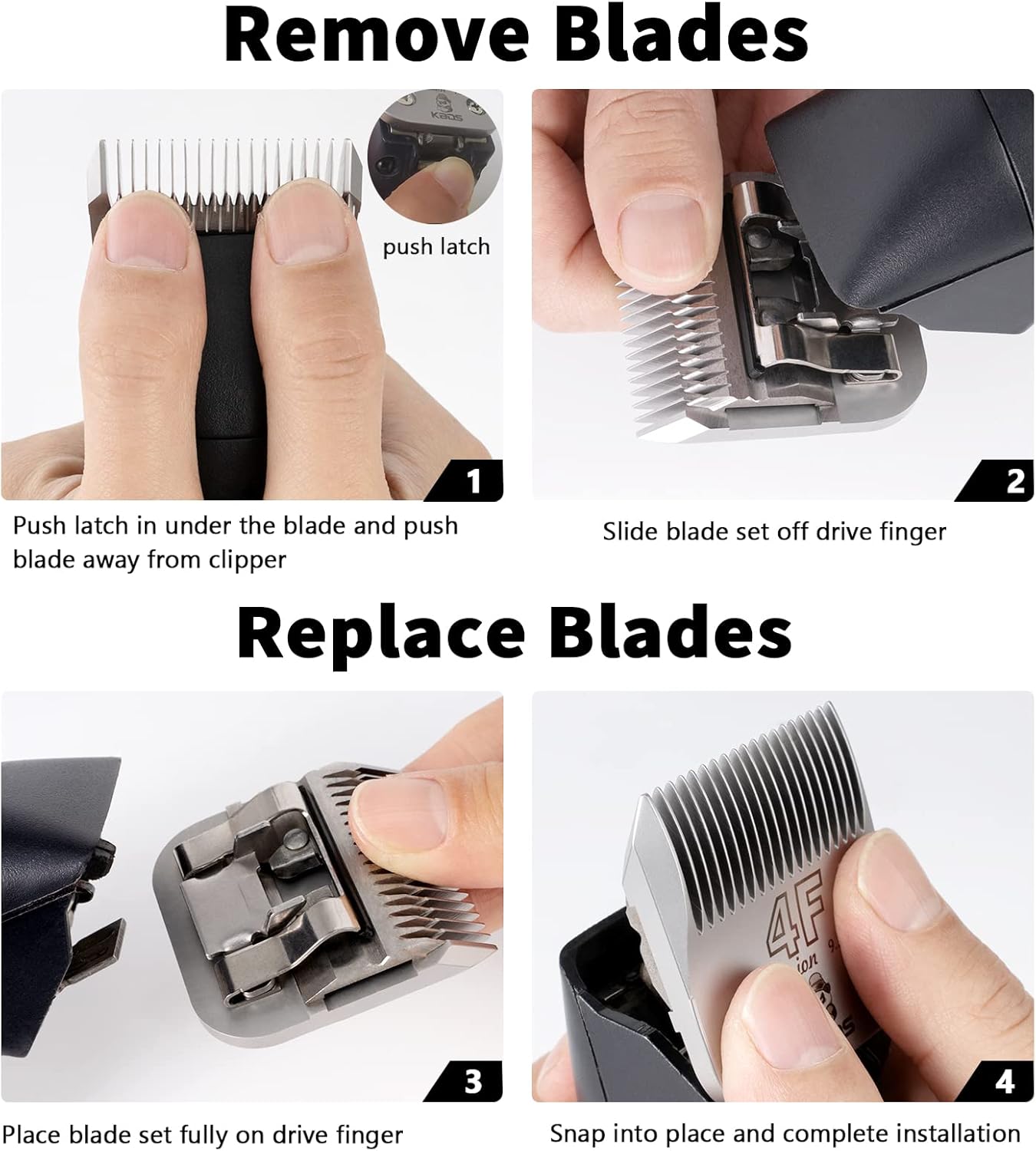 KBDS 10# Ceramic Detachable A5 Pet Dog Grooming Clipper Blades (1/16" - 1.5mm),Compatible with Most Andis,Oster A5 Wahl KM Series Clippers(Custom