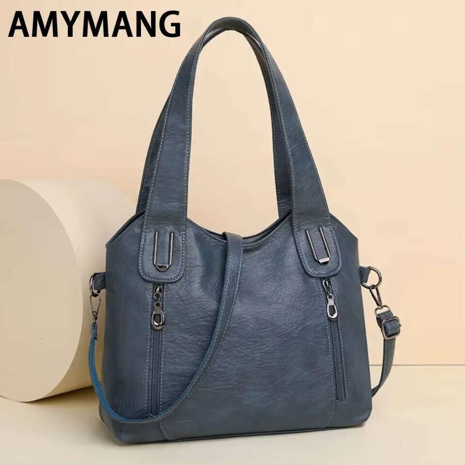 Solid Color Fashion Handbags Soft Leather Tote Bag Casual Big Crossbody For Women New Shoulder Messenger Bags Bag