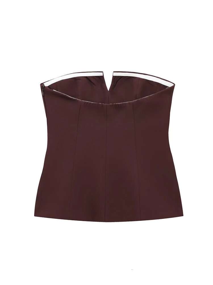 TFMLN Spring Summer Women Strapless Crop Basic Sleeveless Office Lady Trend Street Classic Solid Tube Tops