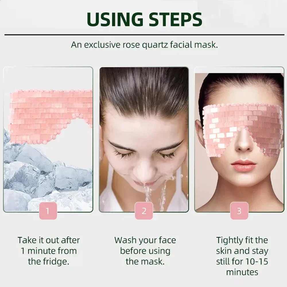 Rose Quartz Jade Eye Mask Facial Cooling Mask Massage Relaxation Beauty Spa Sleep Care Tool Jade Sleep Eye Mask Blindfold 250418