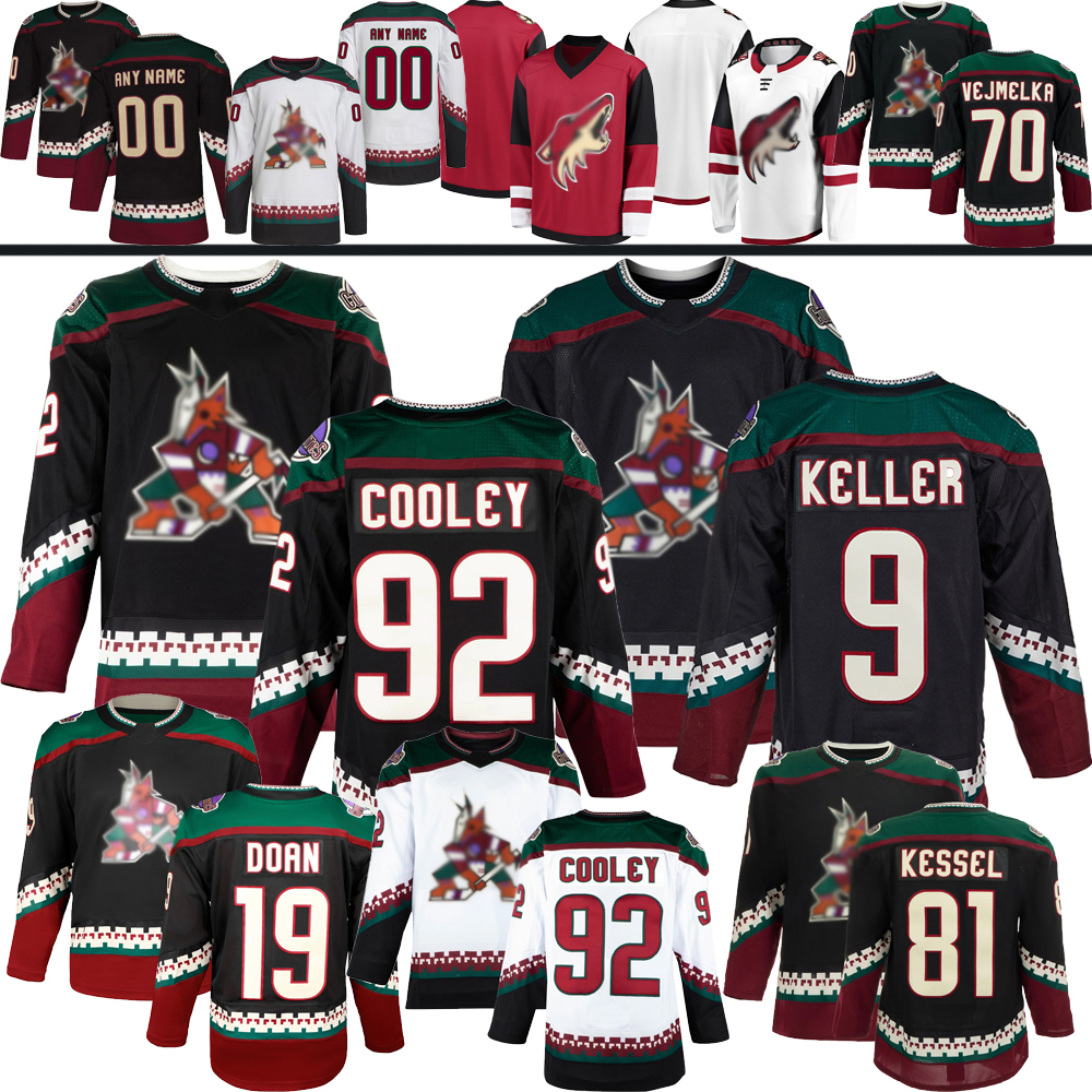#9 Clayton Keller Arizona hockey jersey Logan Cooley Phil Kessel Keith Tkachuk Shane Doan Jeremy Roenick Paul Bissonnette Oliver Ekman-Larsson jerseys