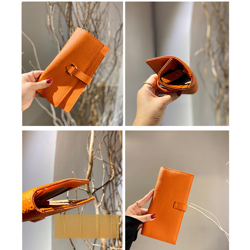 Designer Genuine Leather Niche Design For Long Styles New High End Women S Multifunctional Folding Wallet hot Key Pouch