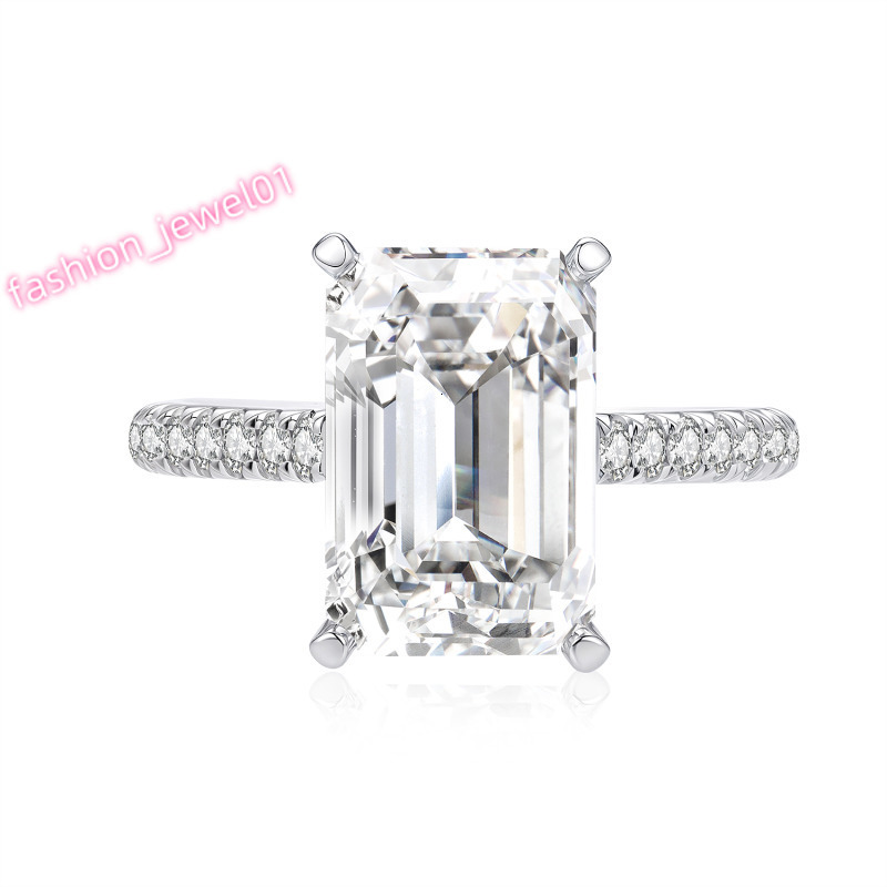 18K White Gold Lab Grown 5.00ct Diamond Wedding Rings Classic CVD HPHT Rhodium Plated Unisex Engagement Fine Anniversary Gift