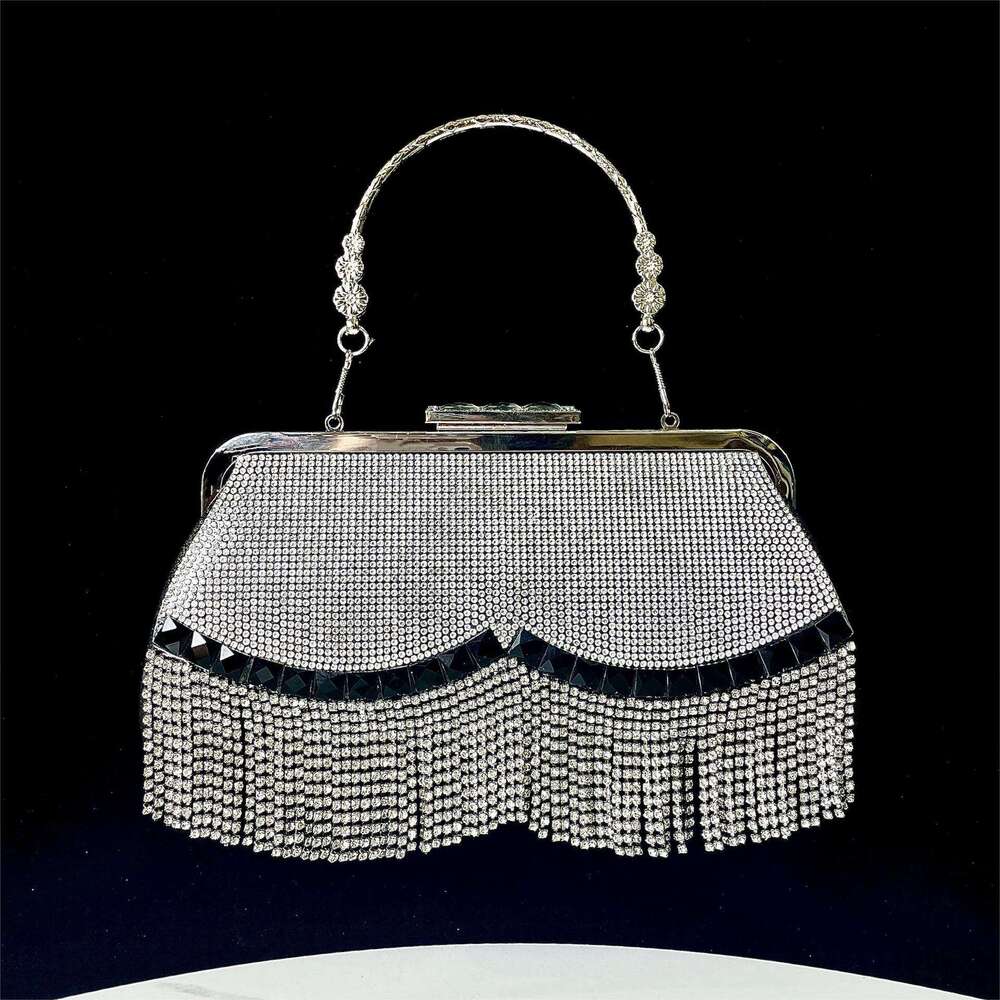 New Tassel KTV Princess Dinner Formal Dress Hand-Held Bag, One Shoulder Diagonal Cross Banquet Bag